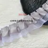 Ribete de encaje plisado de tul de poliéster de doble capa de 4 cm para accesorios de ropa, dobladillo de falda, puños, ribete de encaje de soporte para falda hecho a mano DIY