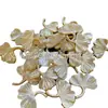 "Ponto" 24*25mm borboleta amarela branca concha folha de ginkgo natural prato concha material de grampo de cabelo atacado