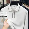Camiseta de manga larga para hombre de lana modal, primavera y otoño, casual, de negocios, con cuello camisero, camiseta básica, polo, ropa para hombre