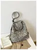 Nuevo Estilo Coreano Otoño Temprano Bolso de Axila para Mujer de Gran Capacidad Estilo Perezoso Lona Elegante Estampado de Leopardo Bolso Cruzado Casual Tote