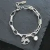 Pingente de coração urso grafite pulseira retrô personalidade acessórios explosivos transfronteiriços joias de nicho ins temperamento atacado