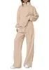 Estación Independiente Conjunto Casual de Dos Piezas para Mujer 2026 Primavera/Otoño Sudadera con Media Cremallera Pantalones de Pierna Recta Ropa Deportiva Conjunto de Viaje