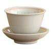 Mesa de hielo, taza de té de doble línea pintada a mano, taza personal para el hogar para hombres y mujeres, juego de té de cerámica Kung Fu, taza de degustación individual, posavasos