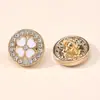 Botones de Camisa de Aleación Metálica con Pedrería, Cárdigan con Adornos de Diamantes, Botones Pequeños de Chifón para Puño y Cuello, Perlas