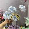 Boda Estilo Coreano con Plantas Verdes Frescas, Decoración de Ramo de Flores Atado a Mano de Graduación, Arreglo Floral, Decoración de Flores Artificiales Estilo Jardín Monet Estilo Bosque