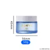 Frasco de crema redondo recto de vidrio esmerilado bloqueador de luz azul 50g botella de recarga de crema facial transparente frasco de crema para ojos cuidado de la piel cosmético