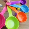 Conjunto de 5 colheres medidoras plásticas grandes para farinha, leite em pó, com escala, utensílios de confeitaria, colher para temperos de cozinha