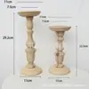 Conjunto de filme prensado dois Castiçais vintage de madeira Decoração de base branca decoração simples em branco Estilo B&B ins adereços de fotografia fotografia
