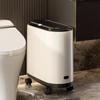 Lixeira para Frestas Balde de Limpeza para Frestas do Vaso Sanitário Tampa Pop-Up com Pressão Balde Sanitário Selado Balde Estreito Simples para Armazenamento Doméstico