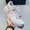 Tênis Casuais Macaron Originais da Força Aérea Af1 para Meninas com Solado Grosso Aumentador de Altura Sapatos Esportivos Versáteis para o Dia a Dia