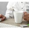 Taza de cerámica con logotipo personalizado, taza de agua creativa sencilla con asa, taza blanca pura europea