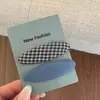 Pinza para el pelo de tela a cuadros ovalada con un toque de alta gama, pasador pequeño versátil vintage, lindo accesorio para el pelo