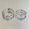 Anillos de Pareja Estrella Rosa para Hombres y Mujeres, Anillos de Pareja Oso con Diseño de Nicho, Anillos de Diamante Rosa de Estrella de Cinco Puntas, Venta al por Mayor, Lujo Ligero