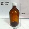 Botella de Vidrio Transparente para Reactivos de 500ml Botella Marrón a Prueba de Luz para Dispensar Medicamentos Sellada Botella de Vidrio para Medicamentos Químicos Experimentales Venta al por Mayor
