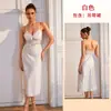 Vestido Largo de Satén con Parches de Encaje Estilo Europeo Tirantes Finos Escote en V Espalda Descubierta Sexy Lujo Ligero Vestido Pijama para Mujer en Casa 1269