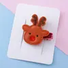 Série Natalina Popular Infantil de Venda Quente Transfronteiriça Desenho Animado Couro PU Homem de Gengibre Alce Floco de Neve Presilha de Cabelo Joias Atacado