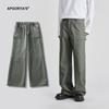 Overol para Hombre APO Ropa de Hombre Otoño e Invierno Forro de Polar Engrosado Sentido Avanzado Moda Suelto Micro La Casual Pantalones Largos