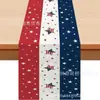 Corredor de Mesa Novo de Venda Quente Transfronteiriça para o 250º Aniversário do Dia da Independência, Corredor de Mesa de Linho com Estampas de Estrelas para o Dia da Independência Americana