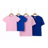 Nova Camiseta de Gola Redonda Cor Macaron de Verão Roupas para Aula de Jardim de Infância Roupas Diárias para Atividade Pai-Filho em estoque