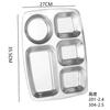 Plato rectangular de acero inoxidable 304 para comida rápida, plato dividido para comedor escolar, plato dividido para personal de cuatro compartimentos, cinco compartimentos y seis compartimentos.