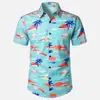 Comercio exterior transfronterizo nueva moda casual para hombre talla grande camisa de manga corta con estampado 3D, camisa de hombre