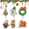 Pintura de Diamantes Transfronteriza Personalizada Hecha a Mano DIY Diamante Completo Imán para Refrigerador Posavasos de Diamante Navideño Colgante Colgante Adornos Colgantes
