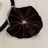 Scrunchie de Veludo Pérola ~ Estilo Retrô Francês com Toque de Luxo, Elástico Grande para Rabos de Cavalo, Corda de Cabelo para Mulheres