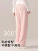 Pantalones cálidos cálidos forro polar coral más terciopelo engrosados talla grande pijama pantalones de maternidad otoño e invierno cálidos no apretados en el estómago pantalones casuales para mujeres embarazadas