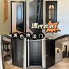 Puerta Lacada Estilo Francés Negro Mate, Puerta Compuesta de Madera Maciza Lujo Ligero, Puerta de Dormitorio Insonorizada, Puerta de Proyecto Minimalista Moderna, Puerta de Madera de Apertura Plana