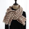 Cachecol Xadrez Pied-de-Poule para Mulheres, Versátil para Outono e Inverno, Xadrez Imitação de Caxemira Espessado Quente para Ar Condicionado, Estilo Ol Fashion