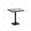 Restaurante estilo retro mesa y sillas de restaurante tejidas de ratán mesa de comedor redonda personalizada para recepción de lobby de hotel silla de ratán sofá cabina venta al por mayor