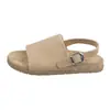 Zapatillas Francesas de Verano 2026 Correa Única Retro Hebilla Punta Abierta Punta Cuadrada Sandalias Planas para Mujer Tacón Bajo Zapatos Romanos