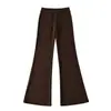 Atacado Fábrica de Roupas Femininas Transfronteiriça 2026 Modelador Gola Alta Zíper Cardigan de Lã Top Calça Micro Flare Comprimento Total