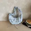 Bolso de hombro de moda estilo coreano con lazo, diseño único, bolso tipo empanada para el día a día, bolso de axila plisado de lunares