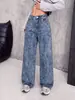 Bestseller transfronteiriço: Calças jeans de cintura alta, multicoloridas e lavadas para mulheres, com design que valoriza a silhueta e comprimento até o chão, do TikTok e da Amazon