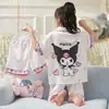 Pijamas para Niñas, Traje de Tres Piezas de Pantalones Cortos y Pantalones Cortos Finos de Seda de Hielo de Verano para Niños, Linda Princesa, Niña Súper Linda