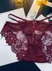 Bragas Sexy de Encaje con Lazo de Diamante Francés para Mujer, Atractivos Calzones Transparentes de Malla Finos Transpirables Sin Costuras para Mujer