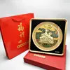 Adorno tridimensional de relieve en oro puro 999 con pan de oro, adecuado para decoración de oficinas, negocios, ceremonias de inauguración, seguros y bancos, al por mayor
