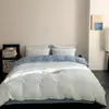 Algodão de Fibra Longa 60S Todo Algodão Gaze de Camada Dupla Roupa de Cama Conjunto de Quatro Peças 100% Algodão Puro Jacquard Capa de Edredom Luxo Leve Simples de Alta Qualidade