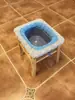 Estante para Inodoro para Hogares de Personas Mayores y Artefacto de Baño para Mujeres Taburete para Sentarse Silla Taburete Auxiliar de Madera para Mujeres Embarazadas