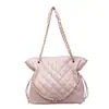 Bolsa Grande Acolchada de Diamantes Popular de Primavera para Mujer 2026 Nuevo Bolso de Hombro con Cadena de Cuero de Cera de Aceite Bolso Tote de Alta Gama para Viajes Diarios