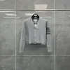 Suéter Tendência tb24 Outono Clássico Quatro Barras Feminino Temperamento Estilo Acadêmico Cardigan de Lã Manga Longa Casaco Top Feminino
