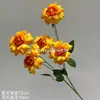 Flor Artificial com Pétalas Rebatíveis, Rosa Camélia de 5 Cabeças para Arranjos Florais de Casamento, Arte Floral Exquisite, Rosa com Múltiplas Cabeças
