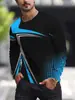 2026 Nova Moda Europeia e Americana Estampa Digital 3D Camiseta Masculina de Manga Longa Transfronteiriça tk Estação Independente Exclusivo