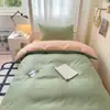 2026 Nuevo Modelo Color Sólido Dos Tonos Cama Individual para Estudiante Juego de Tres Piezas Cama Litera de Dormitorio Funda de Edredón Individual Funda de Edredón Pieza Única