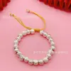 Pulsera Minimalista de Cuentas de Transferencia Chapada en Oro, Cuentas Entrelazadas Versátiles, Joyería Ajustable, Venta al por Mayor desde el Fabricante