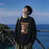 Nueva Marca de Moda Camiseta Casual de Manga Larga para Hombre Otoño Holgada Versátil Suéter Superior Camiseta para Hombre LOGOTIPO Personalizable