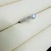 Anel de Pérola de Água Doce Zhuji 5-6mm Aurora Prata de Lei S925 High-End Personalizado Leve Luxo Temperamento Unissex Estilo Empilhável