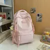 Mochila de Alta Capacidad con un Elegante Diseño de Lazo para Estudiantes Universitarias, Estilo Coreano para Estudiantes de Secundaria y Preparatoria, Bolso de Doble Hombro Estilo Minimalista Japonés