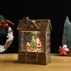 Decoración Navideña Casa Regalo Adornos Caja de Música Luz de Nieve Navideña Adornos de Escritorio Luz